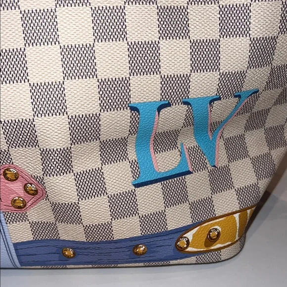 ❤️NWT LOUIS VUITTON NEVERFUL MM DAMIER AZUR SUMMER TRUNK N41065 - Picture 16 of 17